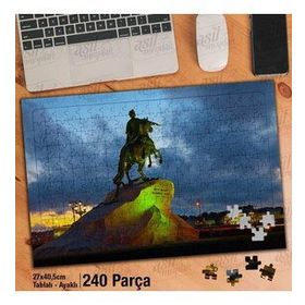 Asil Hobi Saint Petersburg Rusya'nın Atlı Heykeli Yapboz-Ayak Destekli Çerçeveli 240 Parça Puzzle