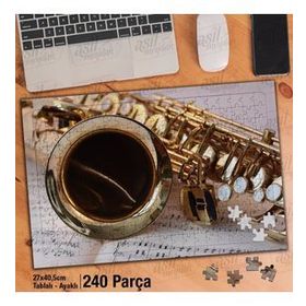 Asil Hobi Saksafon-Notolar-Müzik Aleti-Sanat Yapboz-Ayak Destekli Çerçeveli 240 Parça Puzzle