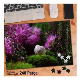 Asil Hobi Salyangoz Kabuğu-Renkli Çiçekler-Bitki Yapboz-Ayak Destekli Çerçeveli 240 Parça Puzzle