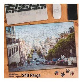 Asil Hobi San Francisco Caddesi-Arabalar-Şehir-Yapboz-Ayak Destekli 240 Parça Puzzle