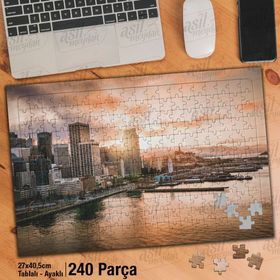 Asil Hobi San Francisco-Şehrin Günbatımı-Manzara-Yapboz-Ayak Destekli 240 Parça Puzzle