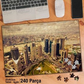 Asil Hobi Şangay-Finans Merkezi-Yüksek Binalar Yapboz-Ayak Destekli Çerçeveli 240 Parça Puzzle