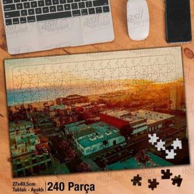 Asil Hobi Santa Monica Plajı-Manzara-Deniz Yapboz-Ayak Destekli Çerçeveli 240 Parça Puzzle