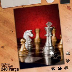 Asil Hobi Santraç-Oyun-Şah-Mat Yapboz-Ayak Destekli Çerçeveli 240 Parça Puzzle
