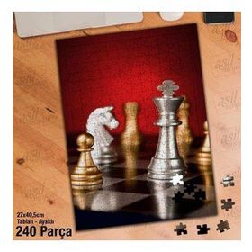 Asil Hobi Santraç-Oyun-Şah-Mat Yapboz-Ayak Destekli Çerçeveli 240 Parça Puzzle
