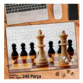Asil Hobi Santraç-Piyon-Vezir-Şah Mat-Oyun Yapboz-Ayak Destekli Çerçeveli 240 Parça Puzzle