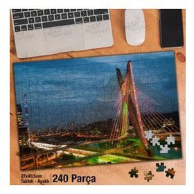 Asil Hobi Sao Paulo-Brezilya-Ünlü Köprü Yapboz-Ayak Destekli Çerçeveli 240 Parça Puzzle