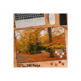 Asil Hobi Sararmış Ağaç Yaprakları-Sonbahar-Mevsim Yapboz-Ayak Destekli Çerçeveli 240 Parça Puzzle
