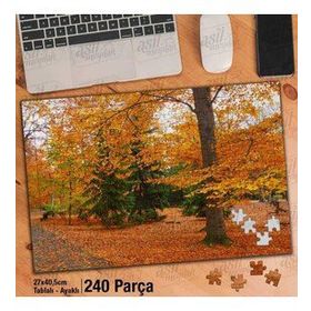 Asil Hobi Sararmış Ağaç Yaprakları-Sonbahar-Mevsim Yapboz-Ayak Destekli Çerçeveli 240 Parça Puzzle