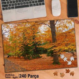 Asil Hobi Sararmış Ağaç Yaprakları-Sonbahar-Mevsim Yapboz-Ayak Destekli Çerçeveli 240 Parça Puzzle