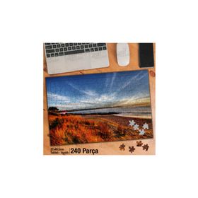 Asil Hobi Sararmış Otlar-Deniz-Doğa-Manzara Yapboz-Ayak Destekli Çerçeveli 240 Parça Puzzle