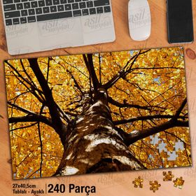 Asil Hobi Sararmış Yapraklar-Ağaç-Doğa Yapboz-Ayak Destekli Çerçeveli 240 Parça Puzzle