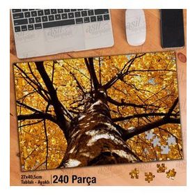 Asil Hobi Sararmış Yapraklar-Ağaç-Doğa Yapboz-Ayak Destekli Çerçeveli 240 Parça Puzzle