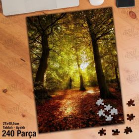 Asil Hobi Sararmış Yapraklar-Ağaçlar-Doğa-Manzara-Yapboz-Ayak Destekli 240 Parça Puzzle