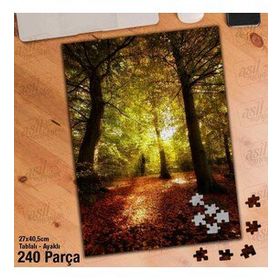 Asil Hobi Sararmış Yapraklar-Ağaçlar-Doğa-Manzara-Yapboz-Ayak Destekli 240 Parça Puzzle