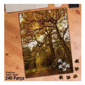 Asil Hobi Sararmış Yapraklar-Ağaçlar-Doğa-Orman Yapboz-Ayak Destekli Çerçeveli 240 Parça Puzzle