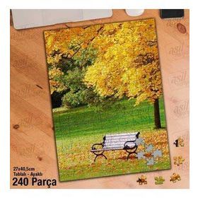 Asil Hobi Sararmış Yapraklar-Bank-Sonbahar Yapboz-Ayak Destekli Çerçeveli 240 Parça Puzzle