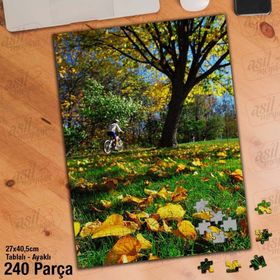 Asil Hobi Sararmış Yapraklar-Doğa-Manzara Yapboz-Ayak Destekli Çerçeveli 240 Parça Puzzle