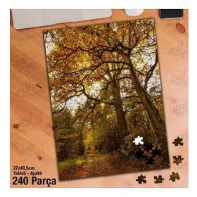 Asil Hobi Sararmış Yapraklar-Doğa-Orman Yapboz-Ayak Destekli Çerçeveli 240 Parça Puzzle