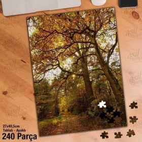 Asil Hobi Sararmış Yapraklar-Doğa-Orman Yapboz-Ayak Destekli Çerçeveli 240 Parça Puzzle