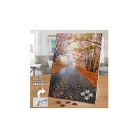 Asil Hobi Sararmış Yapraklar-Orman Yolu-Doğa Yapboz-Ayak Destekli Çerçeveli 240 Parça Puzzle