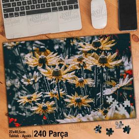 Asil Hobi Sarı Çiçek-Doğa-Manzara-Naturel Yapboz-Ayak Destekli Çerçeveli 240 Parça Puzzle