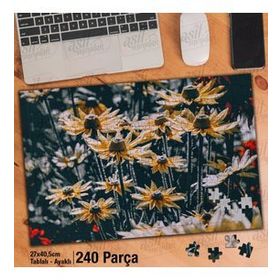 Asil Hobi Sarı Çiçek-Doğa-Manzara-Naturel Yapboz-Ayak Destekli Çerçeveli 240 Parça Puzzle