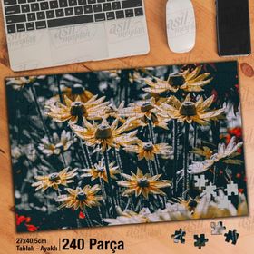 Asil Hobi Sarı Çiçek-Doğa-Manzara-Naturel Yapboz-Ayak Destekli Çerçeveli 240 Parça Puzzle