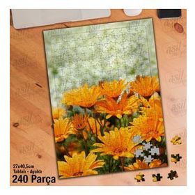 Asil Hobi Sarı Çiçekler-Doğa-Bitki-Tabiat Yapboz-Ayak Destekli Çerçeveli 240 Parça Puzzle