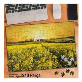 Asil Hobi Sarı Çiçekler-Tarla-Gün Batımı-Doğa Yapboz-Ayak Destekli Çerçeveli 240 Parça Puzzle