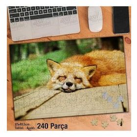 Asil Hobi Sarı Tüylü Tilki-Uyuyan Tilki-Doğa Yapboz-Ayak Destekli Çerçeveli 240 Parça Puzzle