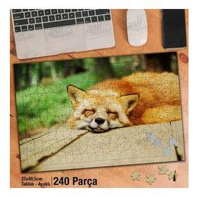 Asil Hobi Sarı Tüylü Tilki-Uyuyan Tilki-Doğa Yapboz-Ayak Destekli Çerçeveli 240 Parça Puzzle