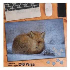 Asil Hobi Sarı Tüylü Tilki-Vahşi-Hayvan-Soğuk Yapboz-Ayak Destekli Çerçeveli 240 Parça Puzzle