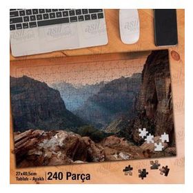 Asil Hobi Sarp Kayalıklar-Dağ-Manzara-Gökyüzü Yapboz-Ayak Destekli Çerçeveli 240 Parça Puzzle