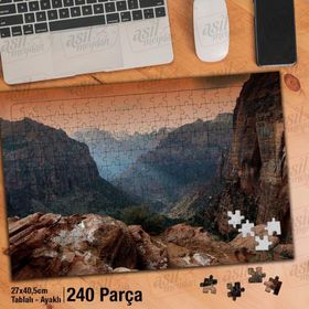Asil Hobi Sarp Kayalıklar-Dağ-Manzara-Gökyüzü Yapboz-Ayak Destekli Çerçeveli 240 Parça Puzzle