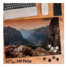 Asil Hobi Sarp Kayalıklar-Dağ-Manzara-Gökyüzü Yapboz-Ayak Destekli Çerçeveli 240 Parça Puzzle