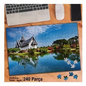 Asil Hobi Şato-Deniz-Yansıma-Manzara Yapboz-Ayak Destekli Çerçeveli 240 Parça Puzzle