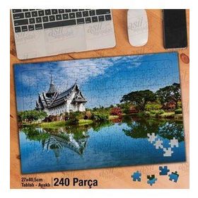 Asil Hobi Şato-Deniz-Yansıma-Manzara Yapboz-Ayak Destekli Çerçeveli 240 Parça Puzzle