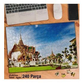 Asil Hobi Şato-Gökyüzü-Bahçe-Mimari Yapboz-Ayak Destekli Çerçeveli 240 Parça Puzzle