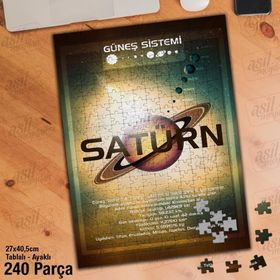 Asil Hobi Satürn Gezegeni-Güneş Sistemi-Evren Yapboz-Ayak Destekli Çerçeveli 240 Parça Puzzle