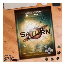 Asil Hobi Satürn Gezegeni-Güneş Sistemi-Evren Yapboz-Ayak Destekli Çerçeveli 240 Parça Puzzle