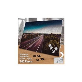 Asil Hobi Şehir-Akşam-Yol-Yıldızlar-Otoban Yapboz-Ayak Destekli Çerçeveli 240 Parça Puzzle