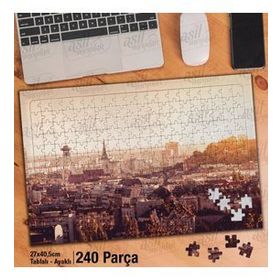 Asil Hobi Şehir-Evler-Kuş Bakışı-Manzara Yapboz-Ayak Destekli Çerçeveli 240 Parça Puzzle