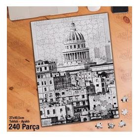 Asil Hobi Şehir-Gri-Mimari-Manzara Yapboz-Ayak Destekli Çerçeveli 240 Parça Puzzle