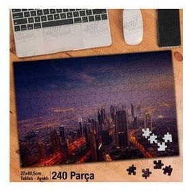 Asil Hobi Şehir-Kent-Gece-Işıklar-Manzara Yapboz-Ayak Destekli Çerçeveli 240 Parça Puzzle