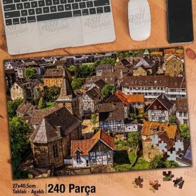 Asil Hobi Şehir-Küçük Bir Kasaba-Tarihi Evler Yapboz-Ayak Destekli Çerçeveli 240 Parça Puzzle