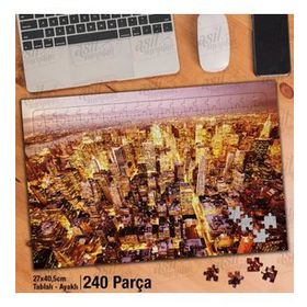 Asil Hobi Şehir-Kuş Bakışı-Manzara-Gün Batımı Yapboz-Ayak Destekli Çerçeveli 240 Parça Puzzle