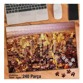 Asil Hobi Şehir-Kuş Bakışı-Manzara-Gün Batımı Yapboz-Ayak Destekli Çerçeveli 240 Parça Puzzle