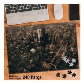Asil Hobi Şehir Merkezi-Yüksek Binalar-Retro Yapboz-Ayak Destekli Çerçeveli 240 Parça Puzzle