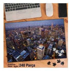 Asil Hobi Şehir-Yüksek Binalar-Kuş Bakışı-Manzara Yapboz-Ayak Destekli Çerçeveli 240 Parça Puzzle